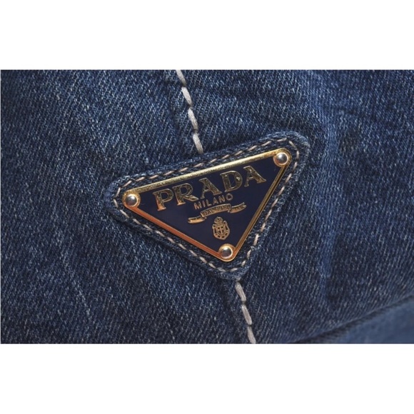 Authentic Prada Denim Blue Canapa Tote + Wallet! - Picture 11 of 13